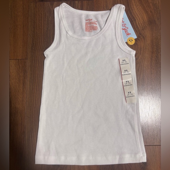 Cat & Jack Girls’ Solid Sleeveless Tank Top - White - Picture 2 of 2